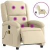 Image de vidaXL Vidaxl Fauteuil Inclinable De Massage Électrique Crème Tissu