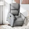 Image de vidaXL Fauteuil de massage inclinable Gris clair Tissu3204176