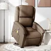 Image de vidaXL Fauteuil de massage inclinable Marron Tissu3204180