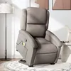 Image de vidaXL Fauteuil inclinable de massage Taupe Tissu