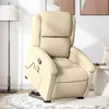 Image de vidaXL Fauteuil inclinable de massage Crème Tissu3204185