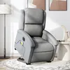 Image de vidaXL Fauteuil inclinable de massage électrique Gris clair Tissu