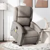 Image de vidaXL Fauteuil inclinable de massage électrique Taupe Tissu3204208