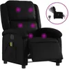 Image de vidaXL Vidaxl Fauteuil De Massage Inclinable Électrique Noir Similicuir