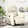 Image de vidaXL Fauteuil de massage inclinable électrique crème similicuir3204220