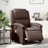 Image de vidaXL Fauteuil de massage inclinable électrique marron similicuir