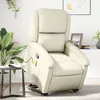 Image de vidaXL Fauteuil inclinable de massage Crème Similicuir3204234