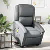 Image de vidaXL Fauteuil inclinable de massage Gris Similicuir3204236
