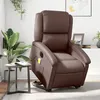Image de vidaXL Fauteuil inclinable de massage électrique marron similicuir