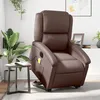 Image de vidaXL Vidaxl Fauteuil Inclinable De Massage Électrique Marron Similicuir