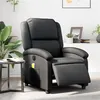 Image de vidaXL Fauteuil de massage inclinable électrique noir cuir véritable3204258