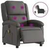 Image de vidaXL Fauteuil de massage inclinable Ã©lectrique gris cuir vÃ©ritable