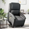 Image de vidaXL Fauteuil inclinable de massage noir cuir véritable3204266