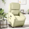 Image de vidaXL Fauteuil inclinable de massage crème cuir véritable