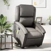 Image de vidaXL Fauteuil inclinable de massage gris cuir véritable3204269