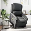 Image de vidaXL Fauteuil inclinable de massage électrique noir cuir véritable3204274
