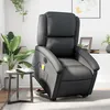 Image de vidaXL Fauteuil inclinable de massage Ã©lectrique noir cuir vÃ©ritable