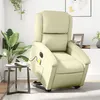Image de vidaXL Fauteuil inclinable de massage électrique crème cuir véritable3204276