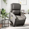 Image de vidaXL Fauteuil inclinable de massage électrique gris cuir véritable