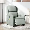 Image de vidaXL Fauteuil inclinable électrique de massage gris clair velours
