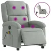 Image de vidaXL Fauteuil inclinable Ã©lectrique de massage gris clair velours