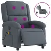 Image de vidaXL Vidaxl Fauteuil Inclinable De Massage Électrique Gris Foncé Velours
