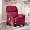 Image de vidaXL Fauteuil inclinable massage électrique rouge bordeaux velours