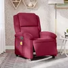 Image de vidaXL Fauteuil inclinable massage Ã©lectrique rouge bordeaux velours