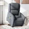 Image de vidaXL Fauteuil de massage inclinable Gris foncé Velours3204312