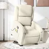 Image de vidaXL Fauteuil de massage inclinable Crème Velours3204320