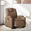 Image de vidaXL Fauteuil inclinable de massage Ã©lectrique marron tissu