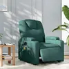 Image de vidaXL Fauteuil de massage inclinable électrique Vert foncé Tissu3204362