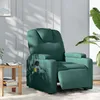 Image de vidaXL Vidaxl Fauteuil De Massage Inclinable Électrique Vert Foncé Tissu