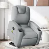 Image de vidaXL Fauteuil de massage inclinable Gris clair Tissu