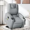 Image de vidaXL Vidaxl Fauteuil De Massage Inclinable Gris Clair Tissu