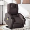 Image de vidaXL Fauteuil inclinable de massage Marron foncé Tissu
