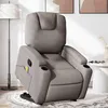 Image de vidaXL Fauteuil inclinable de massage Taupe Tissu3204388