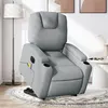 Image de vidaXL Fauteuil inclinable de massage électrique Gris clair Tissu