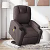 Image de vidaXL Fauteuil inclinable de massage électrique Marron foncé Tissu3204409