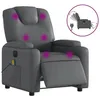 Image de vidaXL Fauteuil de massage inclinable Ã©lectrique gris similicuir