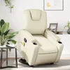 Image de vidaXL Fauteuil inclinable de massage Crème Similicuir3204438