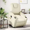Image de vidaXL Fauteuil inclinable de massage électrique crème similicuir3204452