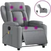 Image de vidaXL Vidaxl Fauteuil De Massage Inclinable Électrique Gris Clair Tissu