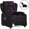 Image de vidaXL Vidaxl Fauteuil De Massage Inclinable Électrique Noir Tissu
