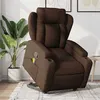 Image de vidaXL Fauteuil de massage inclinable Marron Tissu3204498