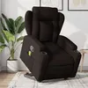 Image de vidaXL Fauteuil inclinable de massage Marron foncé Tissu3204499