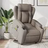 Image de vidaXL Fauteuil inclinable de massage Taupe Tissu3204502
