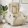 Image de vidaXL Fauteuil inclinable de massage Crème Tissu3204503