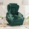 Image de vidaXL Fauteuil inclinable de massage électrique Vert foncé Tissu3204524
