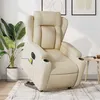 Image de vidaXL Fauteuil inclinable de massage électrique Crème Tissu